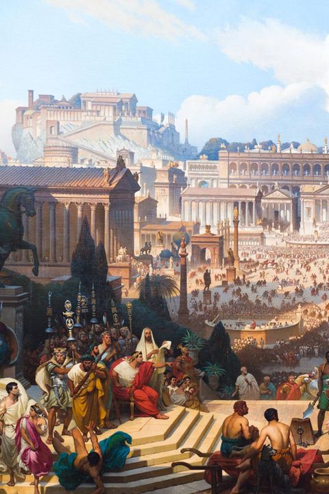 Prachtvoll wird das antike Rom oft dargestellt (hier 18. Jh.); die Wirklichkeit sah jedoch weit weniger glanzvoll aus