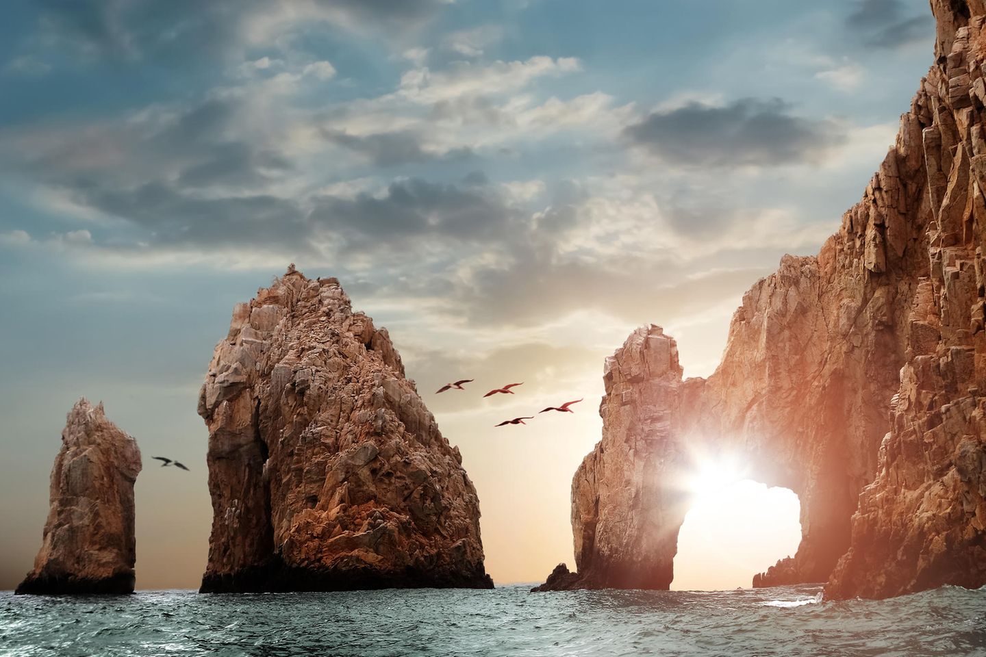 El Arco bei Los Cabos – nicht nur für frisch Verliebte Felsenformation El Arco bei Los Cabos im Wasser