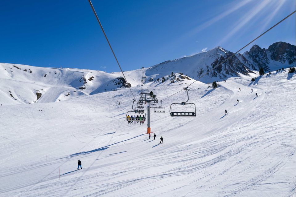 Blick vom Skilift auf das Skigebiet