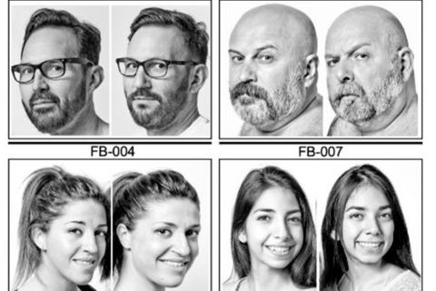 Fotos von vier "Doppelgängern" aus François Brunelles Kunstprojekt