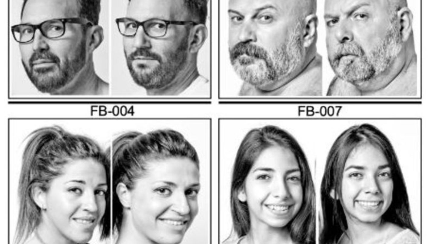 Fotos von vier "Doppelgängern" aus François Brunelles Kunstprojekt