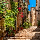 Romantische Gasse im Dorf Fornalutx auf Mallorca