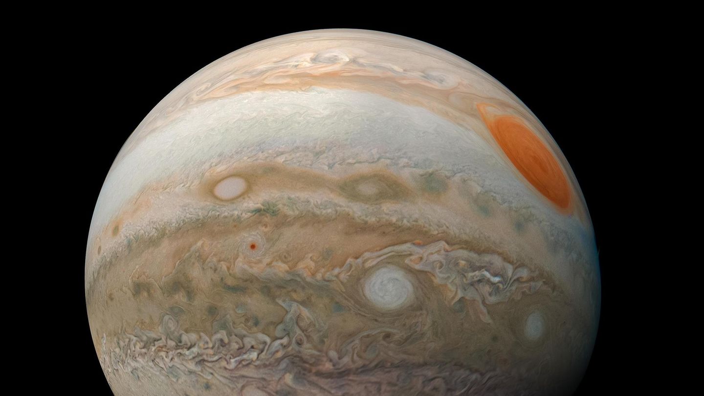 Aufnahme des Jupiters auf schwarzem Hintergund