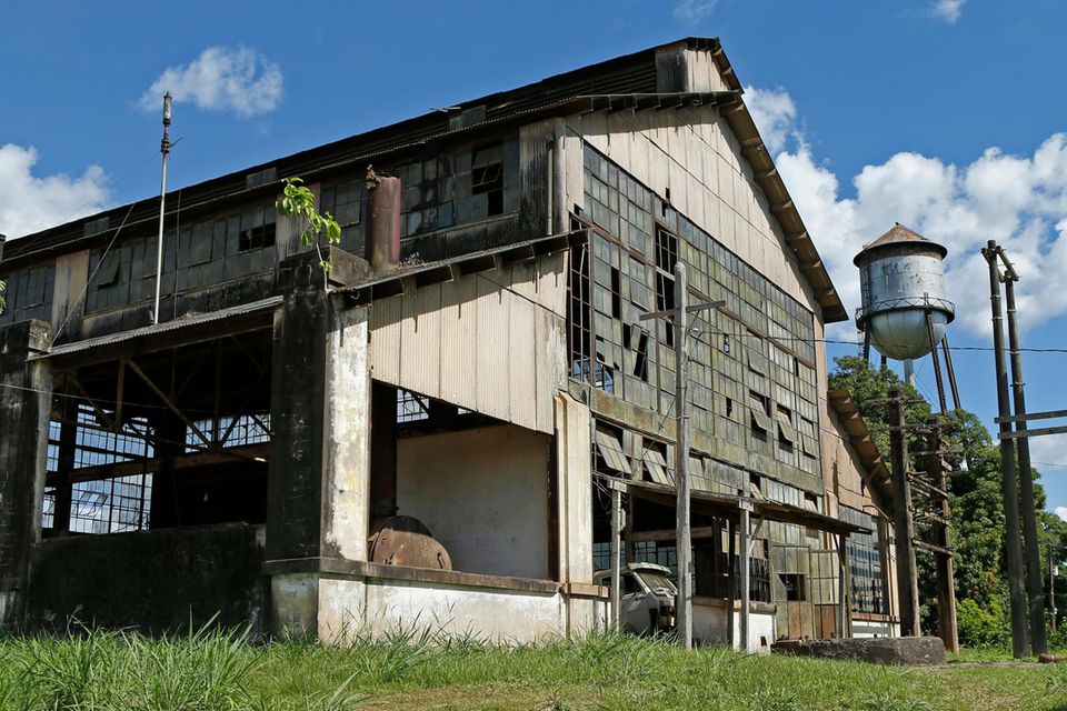 Ruine der alten Werkshalle in Fordlândia