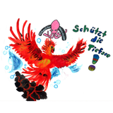 Kennt ihr den Phönix? So heißt eigentlich ein Vogel. Sophia aus Aiterhofen hat seinen Wasser-Verwandten erfunden, den Tiefseephönix. Er kann sich in Asche verwandeln und an einem anderen Ort wieder auftauchen. Mit seinem Durchschau-Sinn macht ihm außerdem niemand etwas vor …