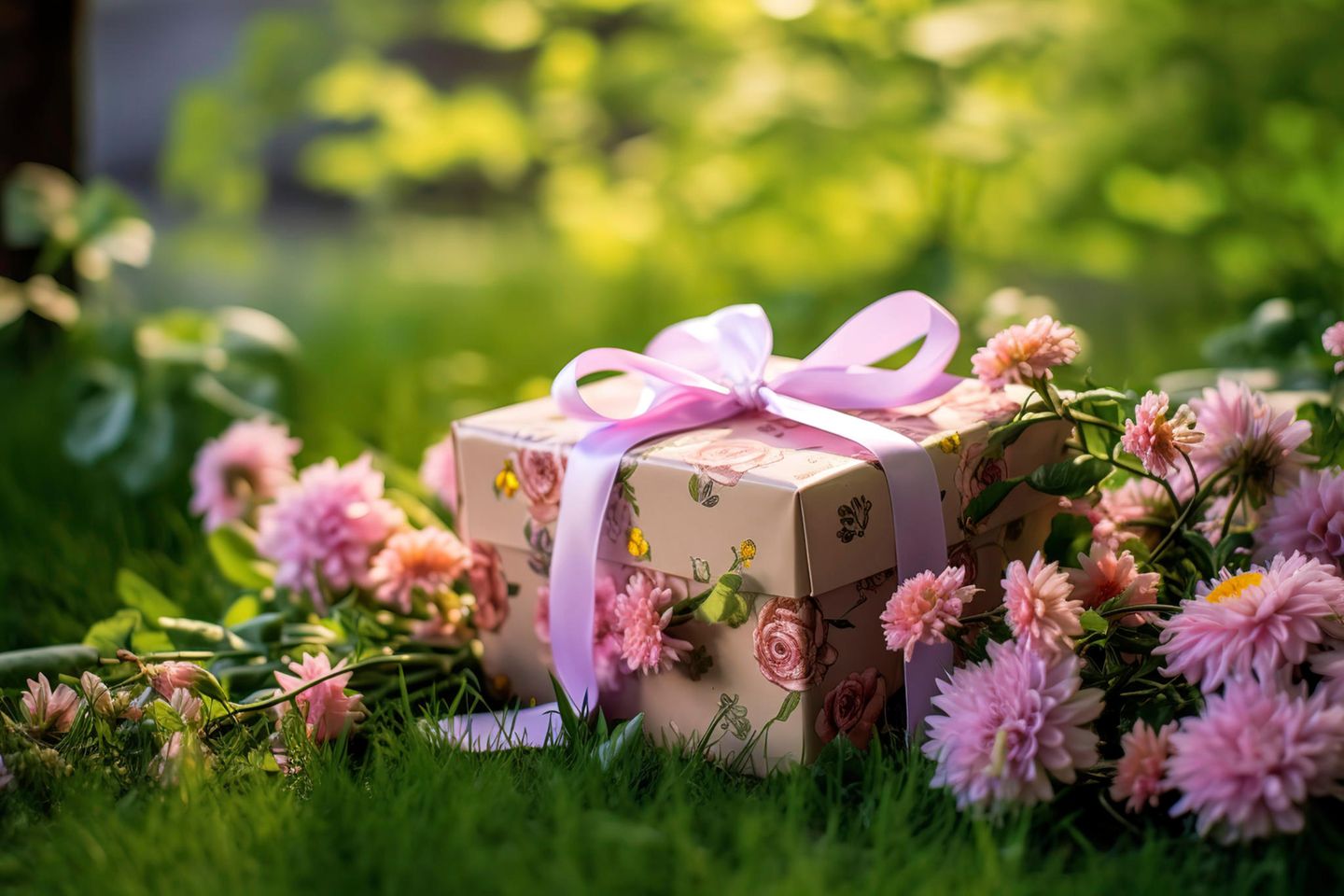 Garten-Geschenke: Geschenkverpackung mit Lavendel