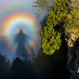 Photographer name: Emili Vilamala Benito     From: Barcelona, Spain     Age: 68     Photo title: Ghost Under The Cliff     Photo location: Tavertet, Barcelona, Spain     Date photo taken: 8 June 2021     Caption: On the cliff of Tavertet in Barcelona, Spain, with the sun low behind and the valley of Sau covered with fog, Emili waited until a Brocken Spectre appeared. "In this geographical area, you can see these phenomena due to morning fog, and when it fades, it is possible to see this spectacular optical phenomenon".      A Brocken Spectre is a large shadow of an observer cast onto a cloud or mist. So, when a person stands on a hill partially covered in mist or cloud, their shadow can be projected down onto the mist or cloud if the sun is behind them. An optical illusion then makes the shadow appear gigantic and at a considerable distance away from them. The shadow can also fall onto water droplets of varying distances, which distorts the perception and can make the shadow appear to move as the clouds alter and shift. This combines to make the disorienting effect of a giant shadow moving in the distance.      Story behind the photo: With the sun low behind me and in the early hours of the day from the cliff of Tavertet you could see the valley of Sau covered with fog, as the sun was strong and the fog was moving I waited to see if it formed a Brocken Spectre and formed in a very showy and double way. In this geographical area you can see these phenomena due to fog, the fog that is sometimes present in the morning and when it fades it is possible to see this spectacular optical phenomenon.  In this image under the cliff was the Sau reservoir of the river Ter, but it looked like a cliff with the sea below, a sea of fog, where this ghost appeared with my shadow.  Amateur photographer since 1982, more than 20 years photographing in black and white, with several state and international exhibitions and awards. In black and white I used the Olympus OM-1 reflex camera and the Horizon 202 panorama Two self-published books in the transition to digital photography. In digital photography images of time, nature and landscape with many national and some international recognitions, awards as a weather photographer. Also publications in National Geographic and in National Geographic en Español the series "Paisajes de España, el ojo del fotógrafo Emili Vilamala".      Currently used the Sony A7II and SLT A99      Media interviews: Yes     Social media:         https://www.facebook.com/emili.vilamala/          https://www.instagram.com/emili_vilamala/      https://twitter.com/Emili_Vilamala      Camera: Sony SLT-A99V,  Zeis 24-70mm f2,8