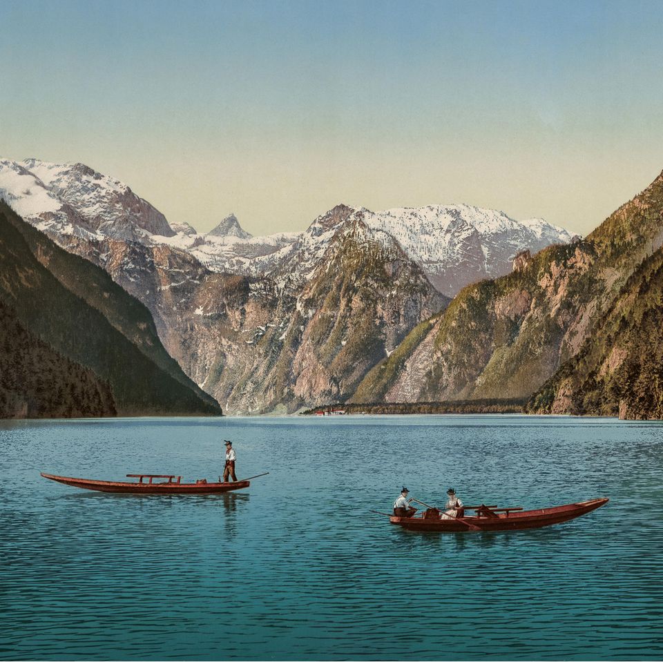 Königssee, Blick gegen St. Bartholomä Königssee, Blick gegen St. Bartholomä