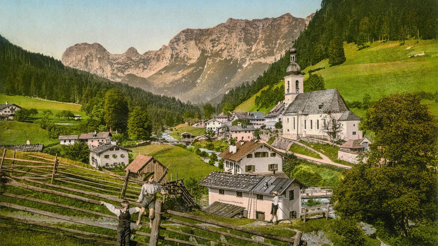 Bayern, Blick auf Ramsau bei Berchtesgaden Bayern, Blick auf Ramsau bei Berchtesgaden