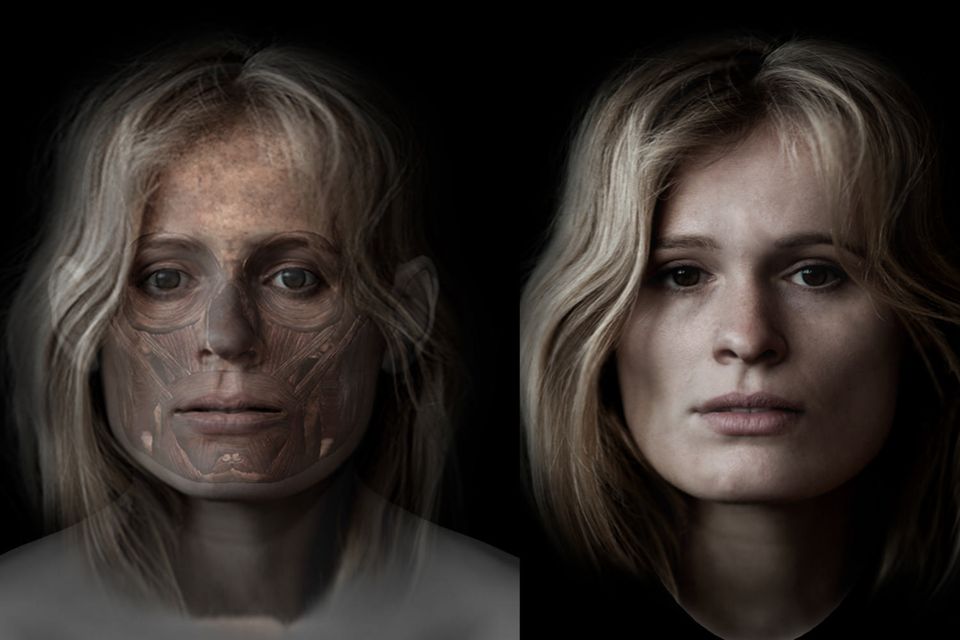 3D-Darstellung eines mittelalterlichen Gesichts
