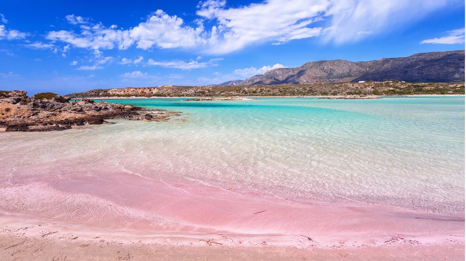 Pinker Sand am Elafonissi Beach, Kreta