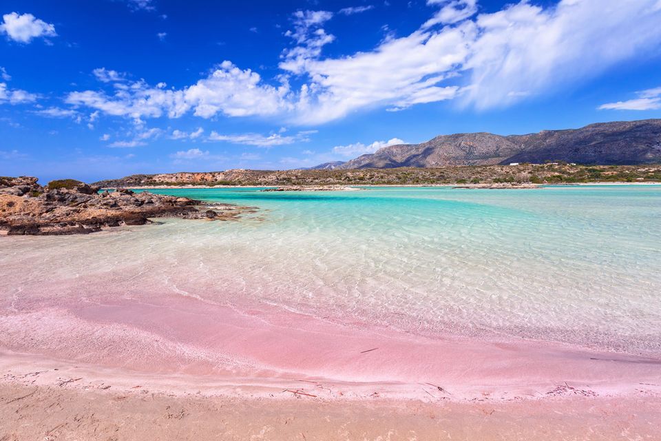 Pinker Sand am Elafonissi Beach, Kreta