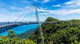 Brücke über Bäumen mit Blick auf Wasser