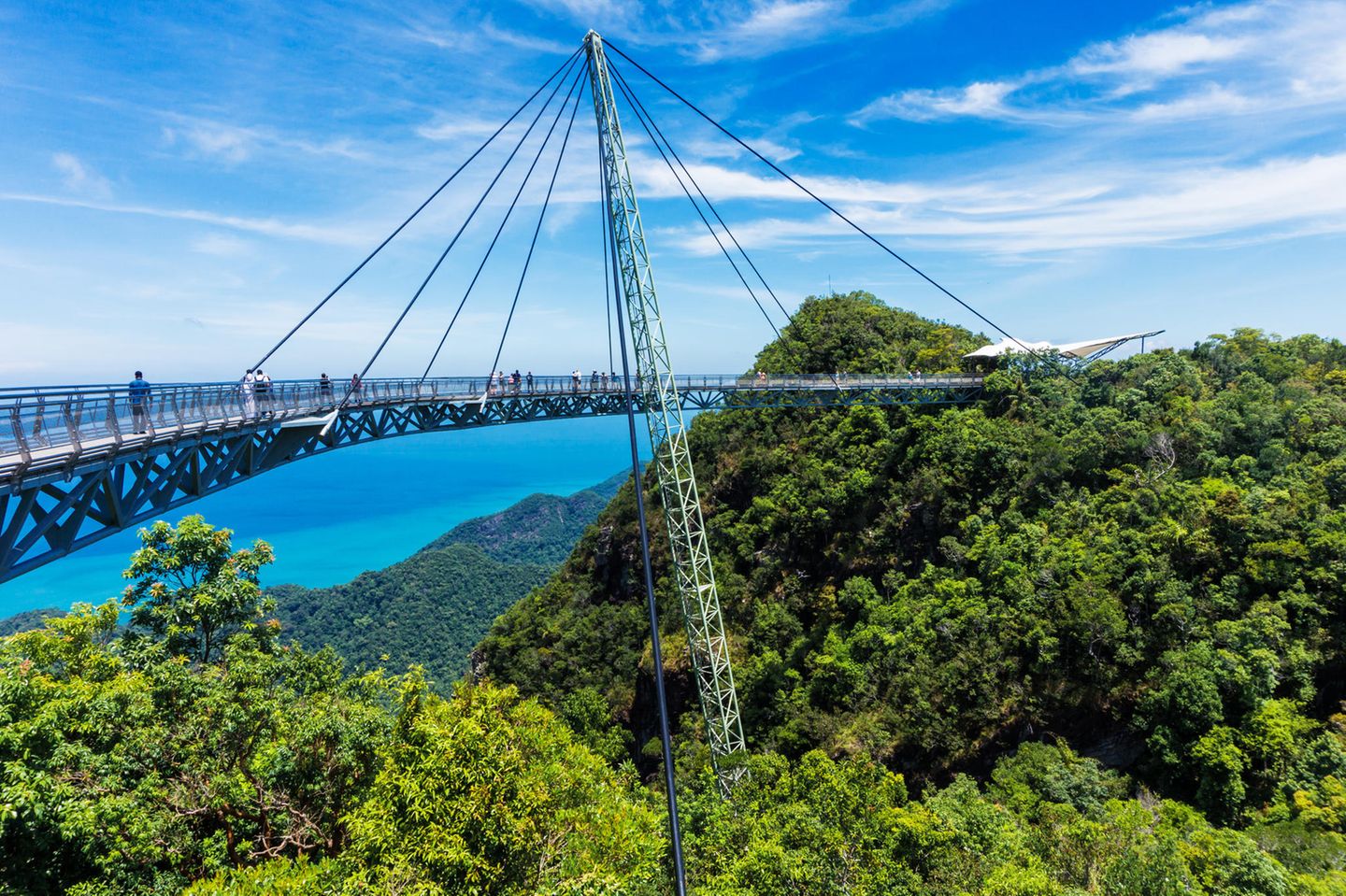 Nix für Höhenangst Brücke über Bäumen mit Blick auf Wasser