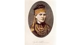 Sophia Schliemann mit Goldschmuck aus dem großen Schatzfund von Troja