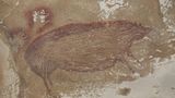 Höhlenmalerei des Warzenschweins von Sulawesi