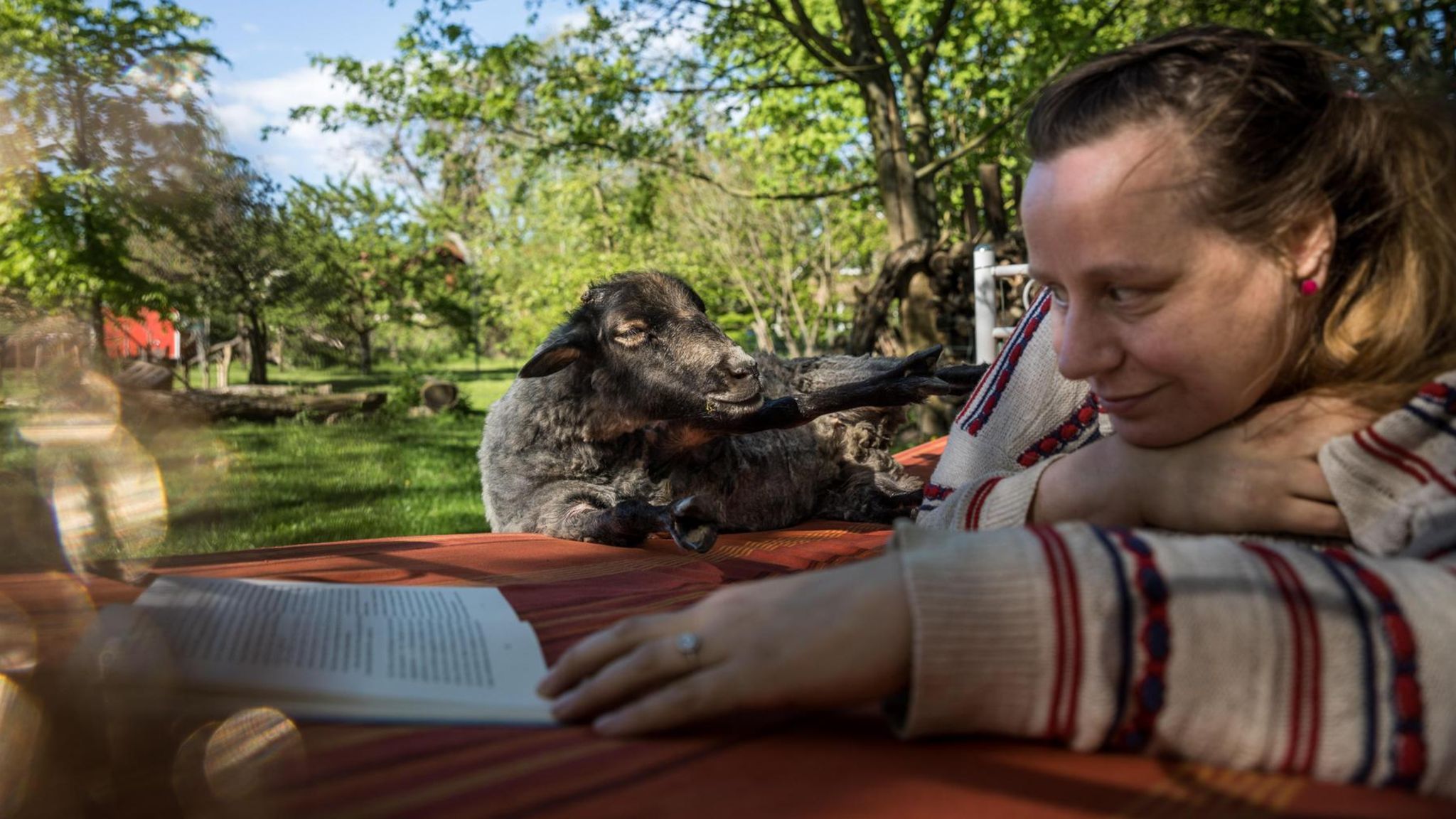 Auf Tuchfühlung: Im Garten von Ines John und Gordon Welters leben eine ganze Reihe von Tieren. Manchmal, sagt Ines John, habe sie das Gefühl, die Tiere könnten ihre Gedanken und Gefühle lesen