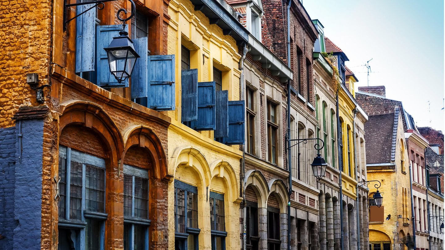 Bunte Häuser in der Altstadt von Lilla