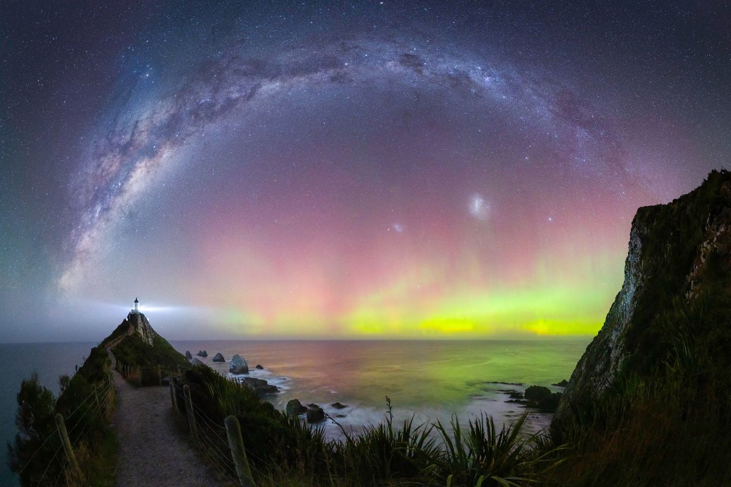 "Nugget Point Lighthouse Aurora" – Neuseeland 2022 NORTHERN LIGHTS PHOTOGRAPHER OF THE YEAR
