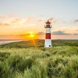 Sonnenaufgang Leuchtturm in List auf Sylt