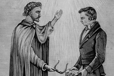 Erscheinung: Ein Engel, behauptet Joseph Smith, habe ihm den Weg zu Goldtafeln gewiesen, auf denen das "Buch Mormon" geschrieben stehe. Doch um sie zu erhalten, müsse er erst seinen Glauben beweisen