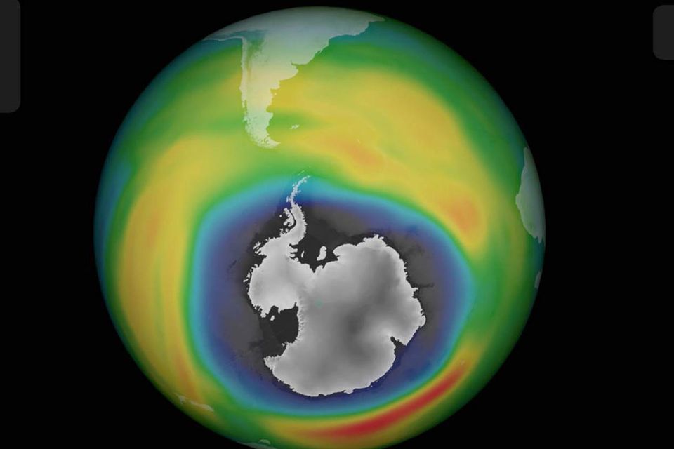 Das Ozonloch über der Antarktis, aufgenommen am 02.10.2015