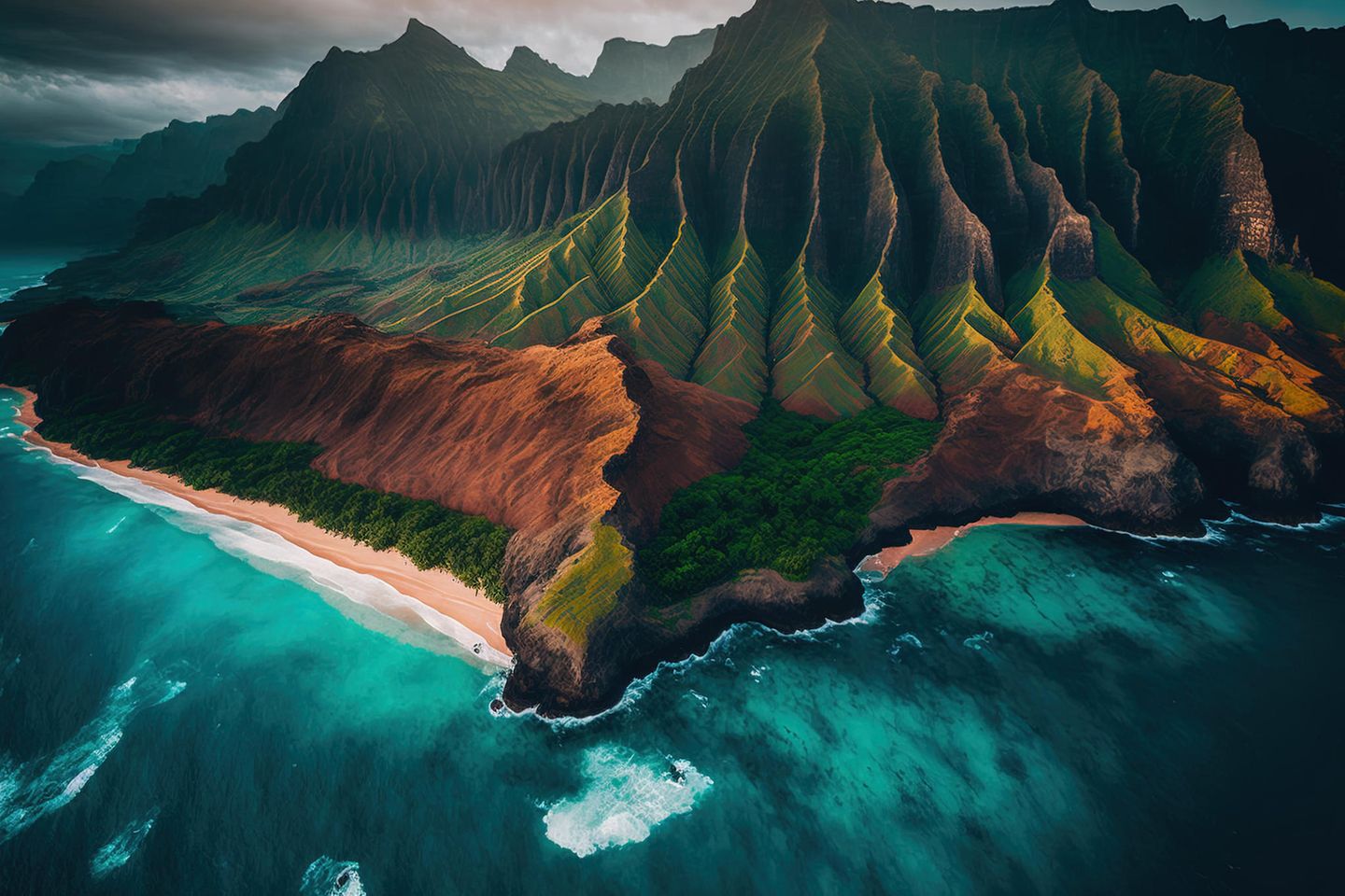 Die Na Pali ist eines der hawaiianischen Wahrzeichen schlechthin. Erkunden lässt sich dieses Paradies im Nordwesten der Insel Kauai ausschließlich per Boot, zu Fuß oder auf einer Helikopter-Tour