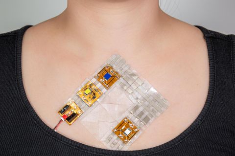 Das "Skinkit" soll Rechenleistung auf die Haut bringen und so beispielsweise tragbare Lichtsensoren für Sehbehinderte ansteuern. Die Teile greifen wie Puzzlestücke ineinander