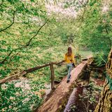 Frau läuft die Minvatour