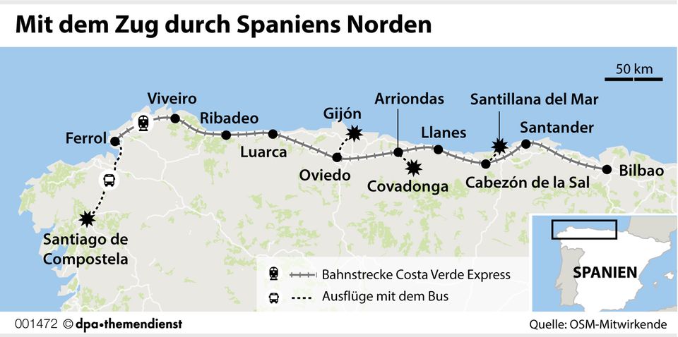 Karte des Costa Verde Express