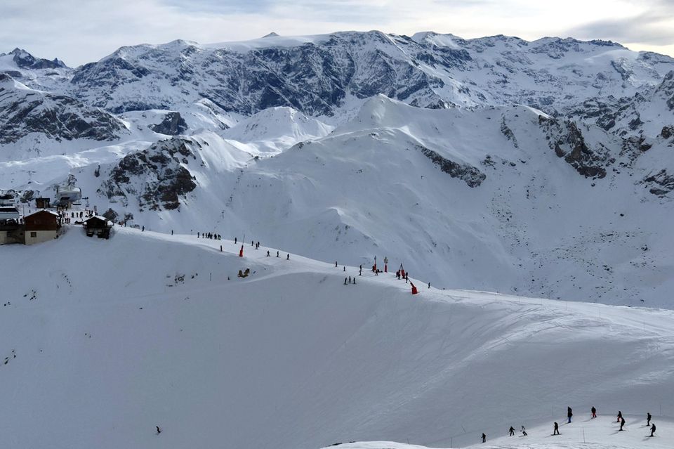 Skifahrer in Les Trois Vallées