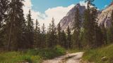 Wanderweg in der Nähe von Moos in den Dolomiten