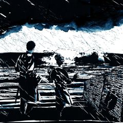 Wegen ihres Deiches und der Warften wähnen sich die meisten Rungholter zunächst wohl in Sicherheit, als der Sturm die Wellen aufpeitscht. Doch dann müssen sie mitansehen, wie die Flut ihren Schutzwall meterhoch überspült – ihr Schicksal ist besiegelt