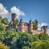 Von Bäumen umringte Burg