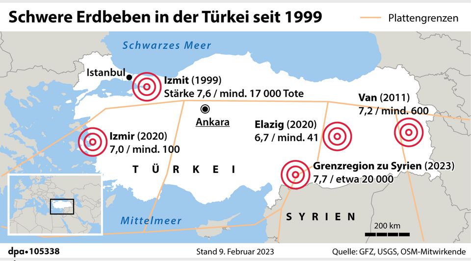 Leidgeprüft: Das schwerste Erdbeben der vergangenen Jahrzehnte ereignete sich 1999 in Izmit. Damals starben mindestens 17 000 Menschen
