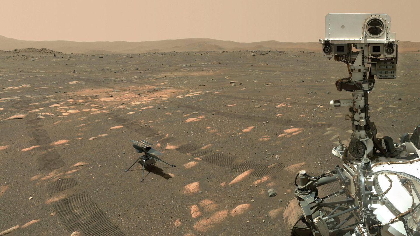 Der Mars-Rover Perseverance der NASA macht ein Selfie
