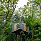 Versprochen, mehr als ein Dach über dem Kopf – was "Løvtag" bedeutet – bietet dieses Baumhotel garantiert. Die drei Baumhäuser am Mariager-Fjord sind Konstruktions- und Platzwunder: 30 Quadratmeter, die Küche, Queen-Size-Bett und Badezimmer bergen. Nicht nur wegen der raumhohen Fenster oder weil Baumstämme direkt durch die Wohnräume wachsen, wähnt man sich der Natur im "Løvtag" so nah: Der Wind bewegt ganz sachte die Hütten und wiegt in den Schlaf.