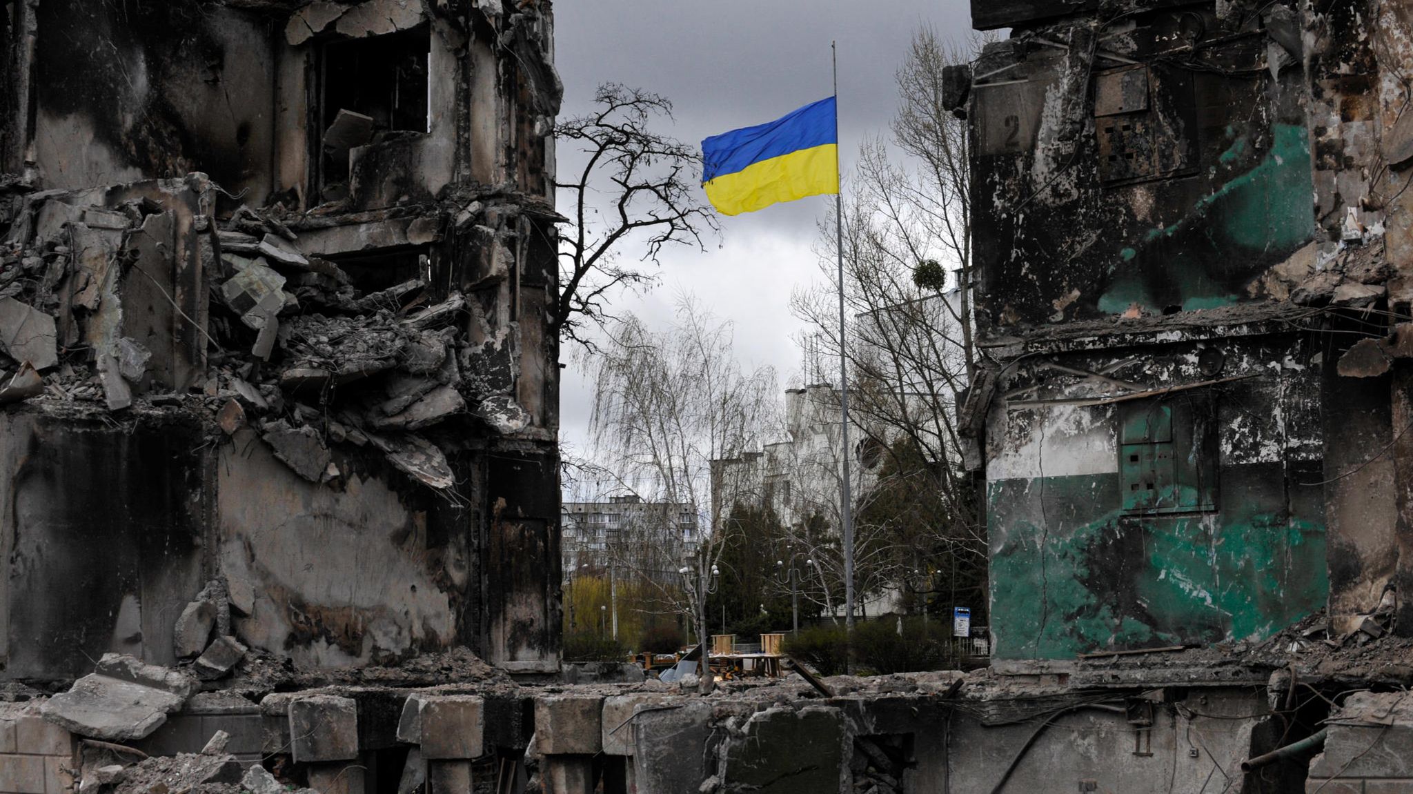 Standhaft: Obwohl militärisch unterlegen, trotzt die Ukraine dem russischen Angriffskrieg seit Februar 2022 (hier Borodjanka im Norden des Landes)