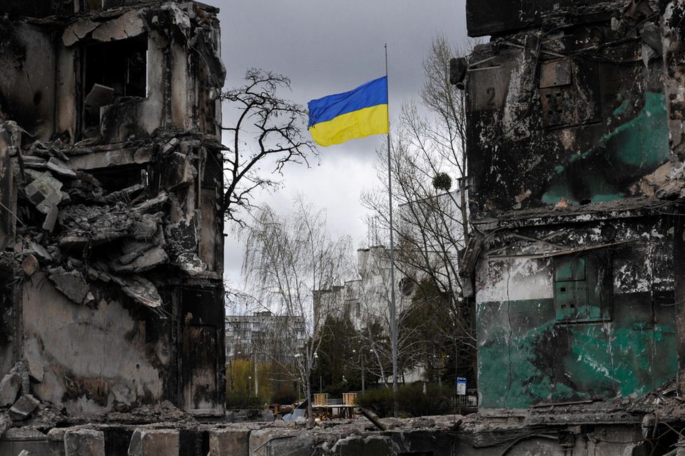 Standhaft: Obwohl militärisch unterlegen, trotzt die Ukraine dem russischen Angriffskrieg seit Februar 2022 (hier Borodjanka im Norden des Landes)