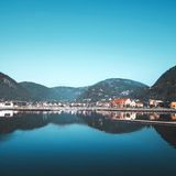 Blick auf Namsos vom Wasser aus