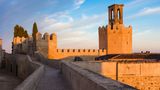 Der Alcazaba im spanischen Badajoz in der Abendsonne
