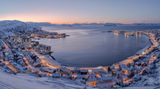 Norwegen, Hammerfest im Winter unter einer Schneedecke
