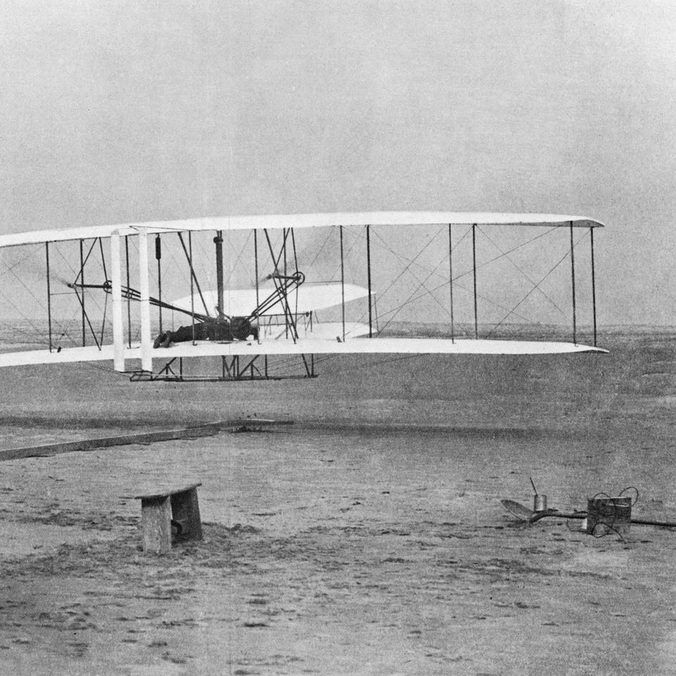 Orville Wright im "Flyer"