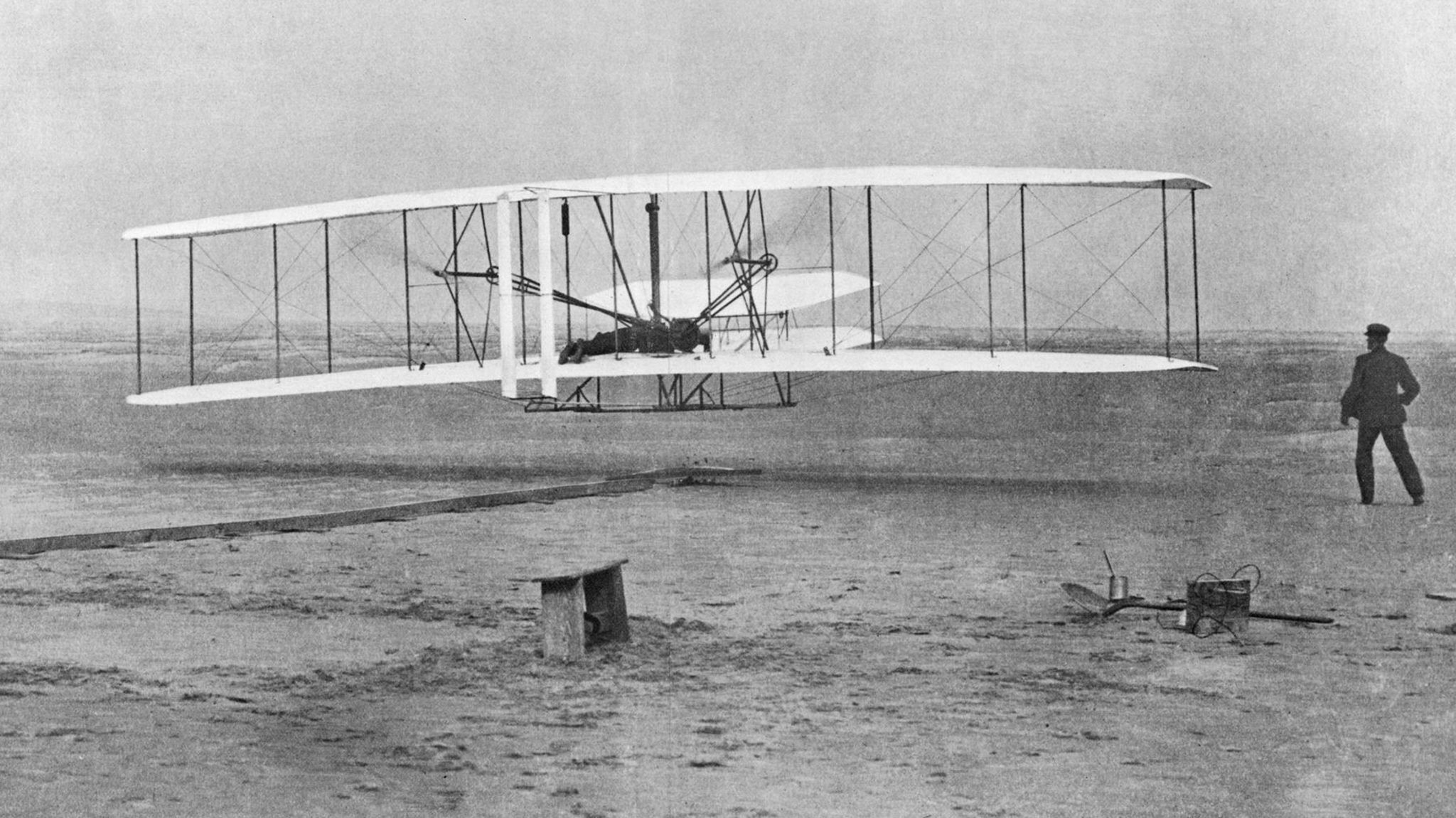 Orville Wright im "Flyer"