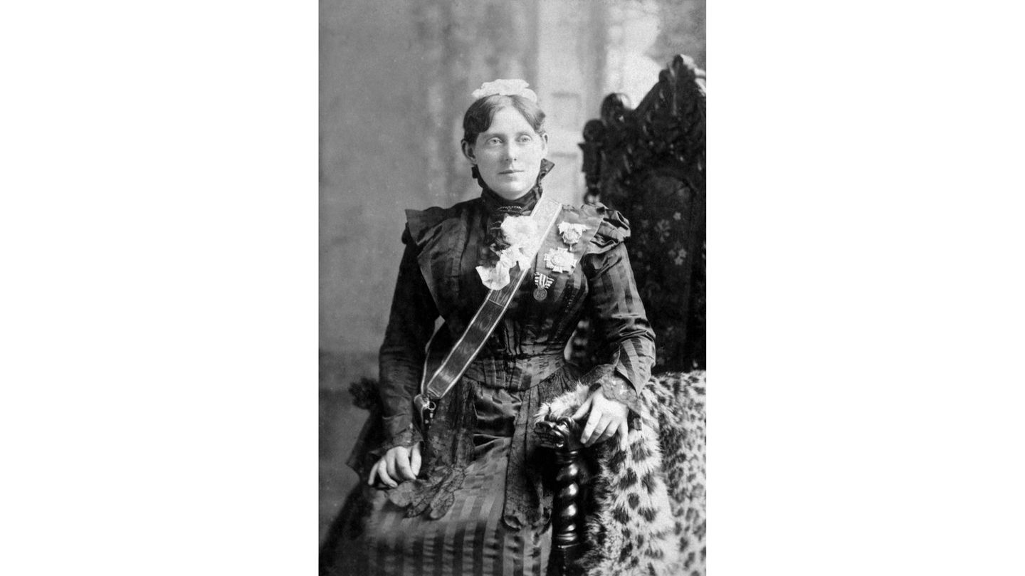 Eine Schwarz-Weiß-Fotografie von Florence Nightingale, ca. 1880