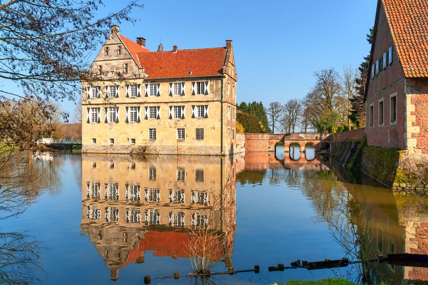 Mit dem Rad durch das Münsterland Wasserschloss Hülshof im Münsterland