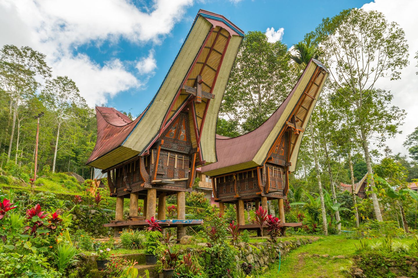 Sulawesi Traditionelle Häuser auf Sulawesi