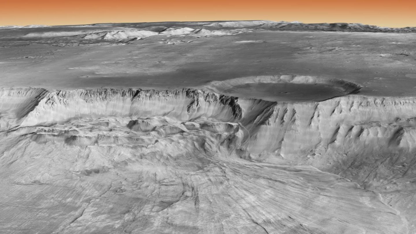 CTX-Mosaik zeigt den Mars-Canyon Capri Chasma