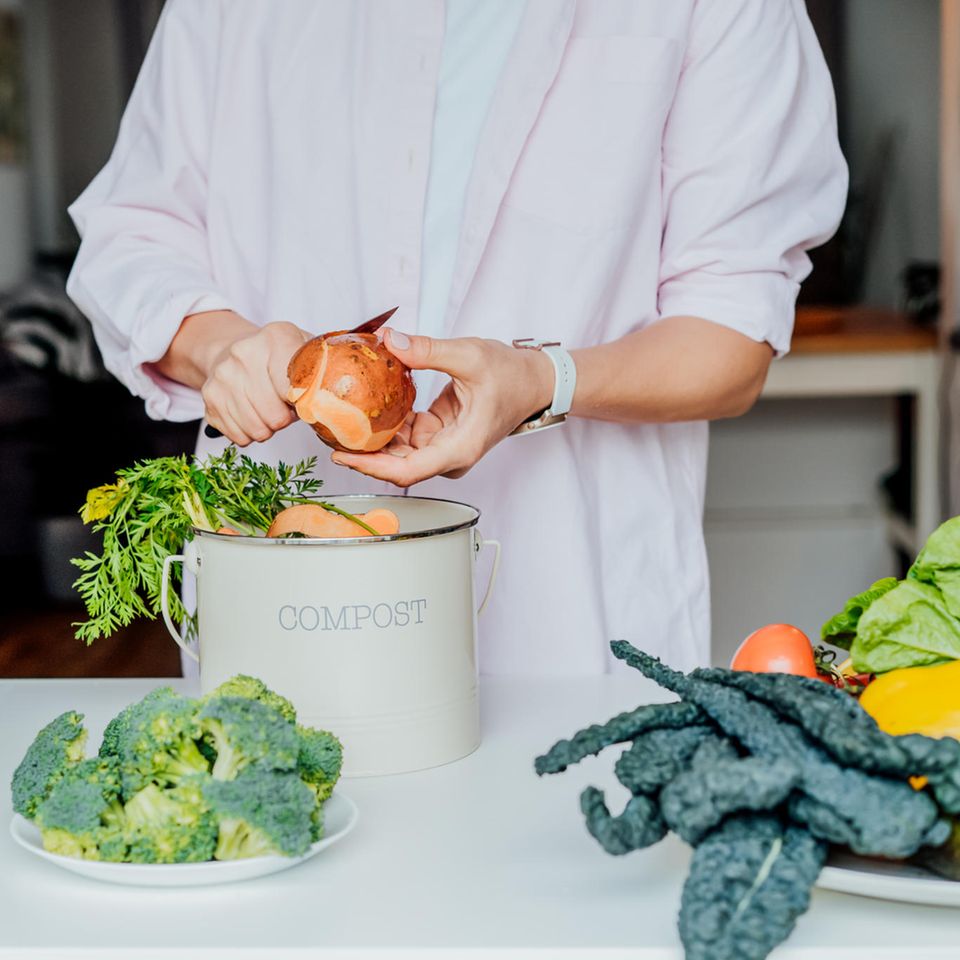 Lebensmittelreste im Kompostbehälter