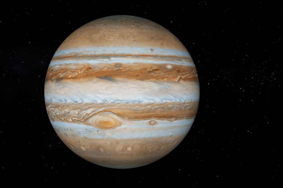 Eine 3D-Grafik des Jupiters - Mit der JUICE-Mission soll der größte Planet unseres Sonnensystems näher erforscht werden